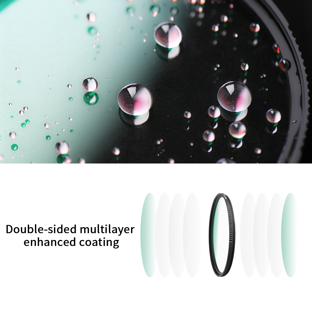 K&F Concept 1/4 Black Diffusion Filter Soft Light Lens Fliter Multiple Layer Nanometer Coating Ultra slim Frame Filters