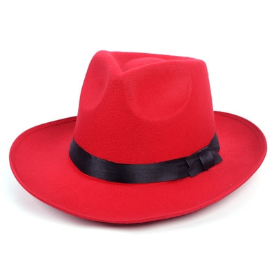 Fedora Hat Retro Top Hat Woolen British Jazz Hat Male Michael Jackson Hat Autumn Winter Unisex Big Brim Hat