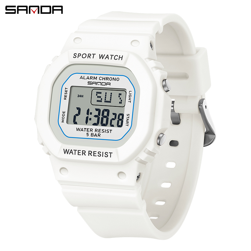 SANDA Classic Upgraded Trendy Color blocked Youth Multi functional Waterproof Men Watch SD393-6.