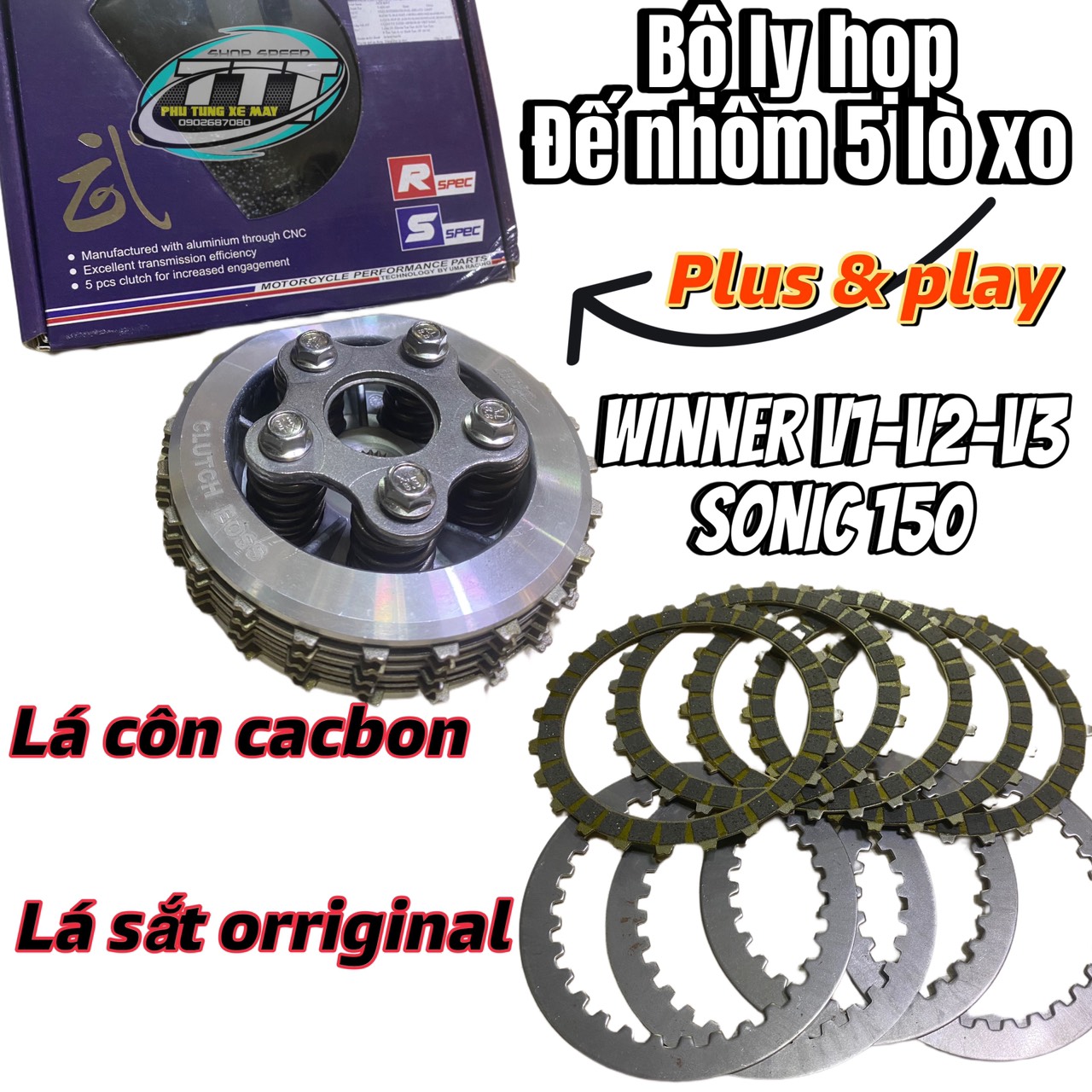 Đế nồi nhôm / bố nồi / lá sắt độ ta racing xe máy winner - sonic 150