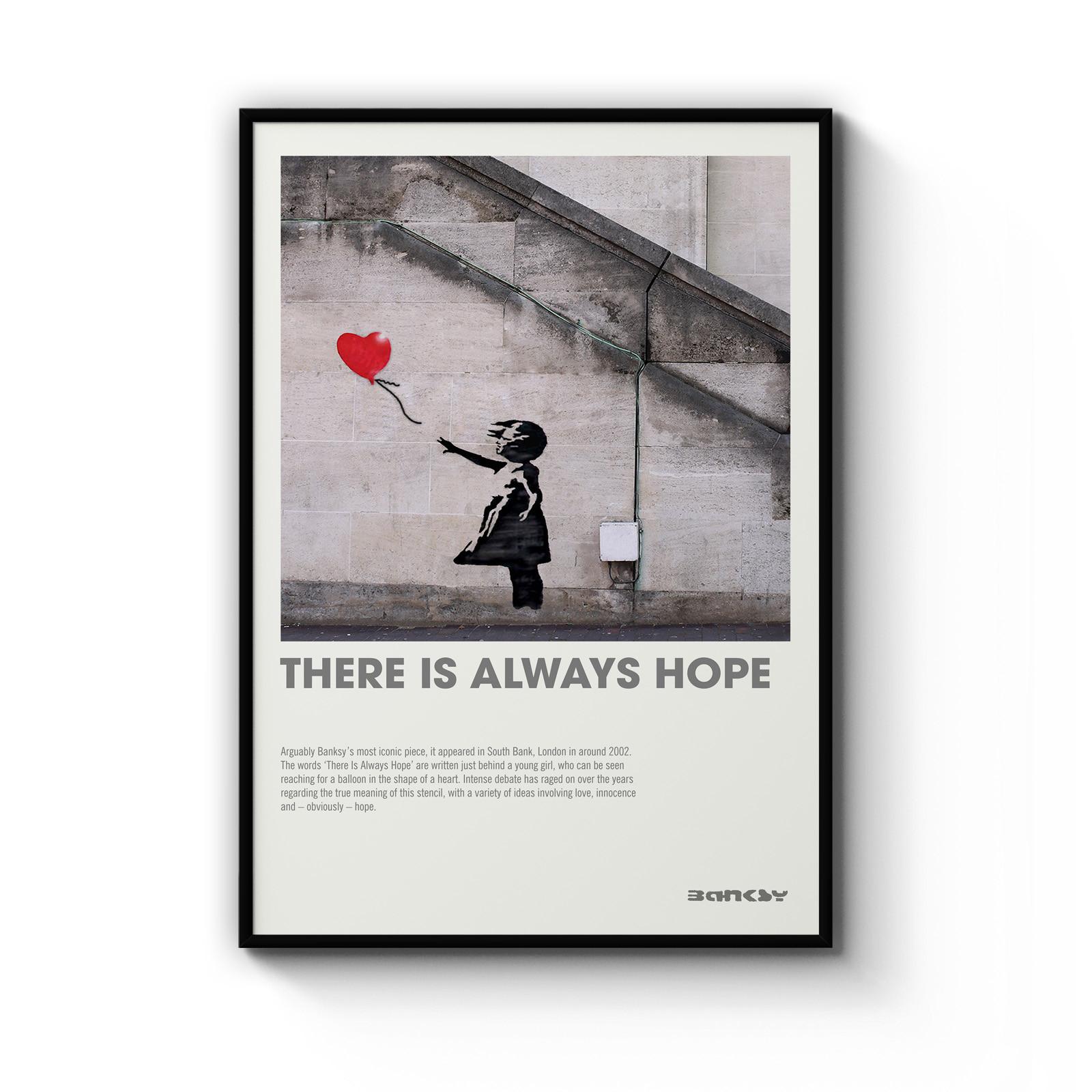 A4 A3 A2 A1 A0 Framed Banksy "There Is Always Hope" Art Poster Print 