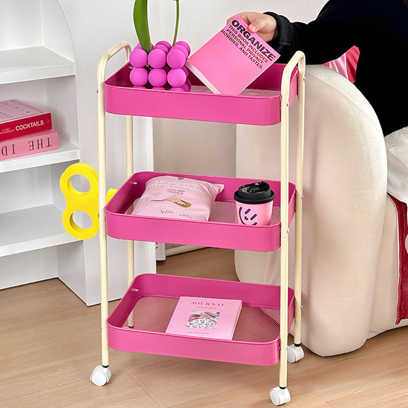 Storage trolley essential household floor-standing storage rack multi-layer kitchen mobile storage snacks living room bedroom dormitory
