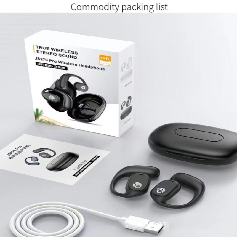 Tai nghe không dây dẫn truyền qua xương tai nghe bluetooth bin hiển thị điều khiển bằng cảm ứng tai nghe đeo tai Tai nghe Bluetooth
