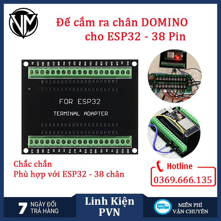 Đế ra chân Domino cho ESP32 38Pin