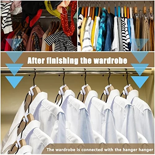 5/10Pcs Mini Clothes Hanger Hook Folding Storage Clothes Rack Wardrobe Hanging Hanger Connection Hook Space Saving Connectors