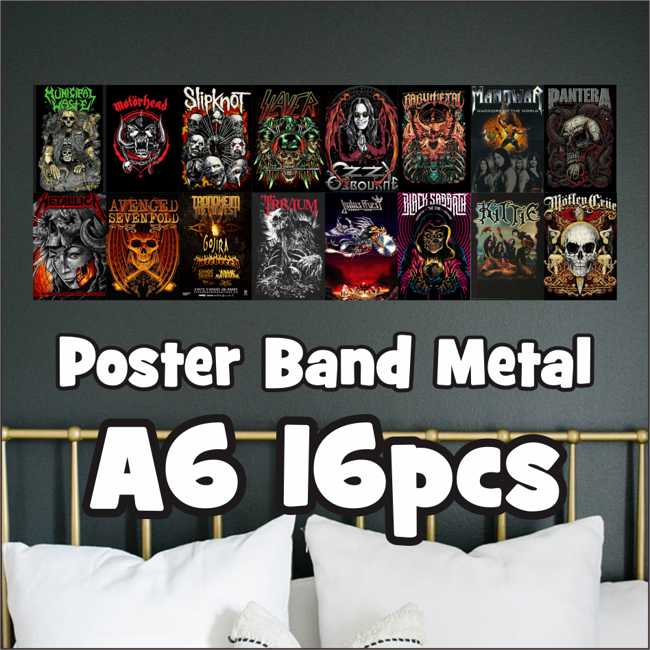 Poster Band Metal A6 16pcs Poster Aesthetic Poster Murah Poster Band Poster  Custom Wallposter