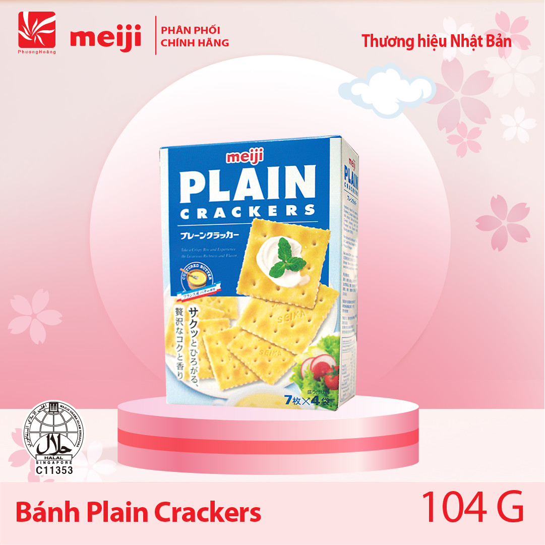 [ BÁNH MEIJI NHẬT BẢN ] Plain Cracker 104G/52G/3 vị
