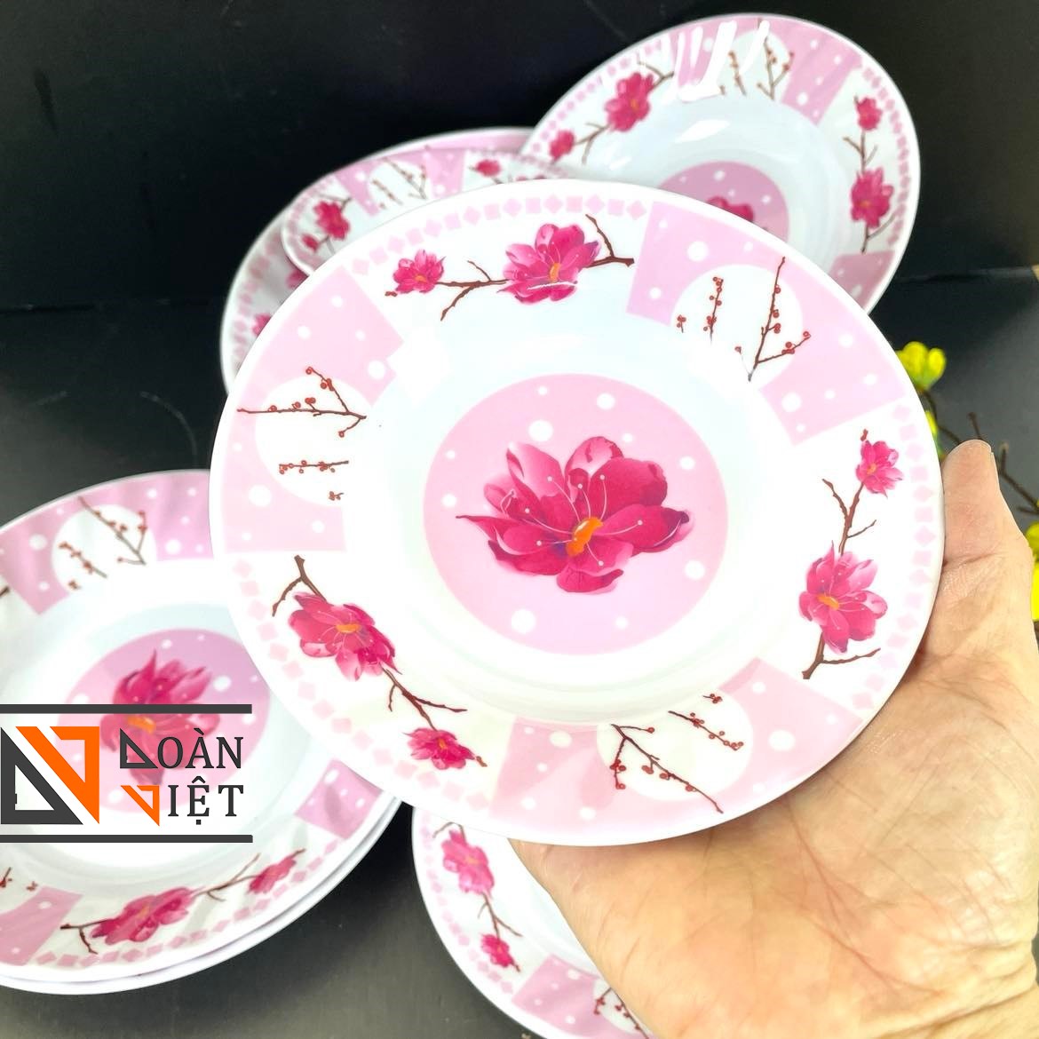[Combo 5 cái ] Dĩa MECA SÂU LỒNG - HÀNG VIỆT NAM CHẤT LƯỢNG CAO, hoa văn sang trọng NHIỀU SIZE , MÀU HỒNG
