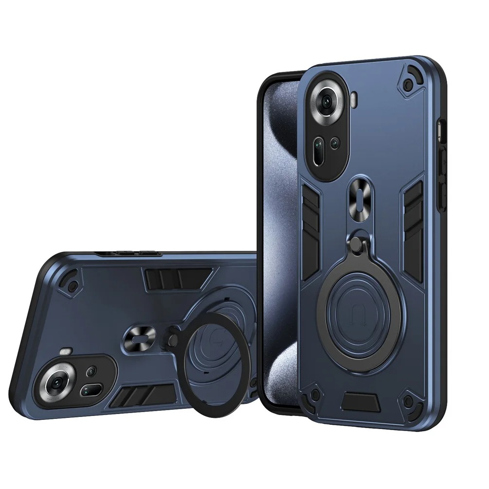 For OPPO A60 Case Shockproof Armor iron Metal Ring Kickstand Bracket Casing for For OPPO Reno 11 10 10Pro Cover Casing HP.