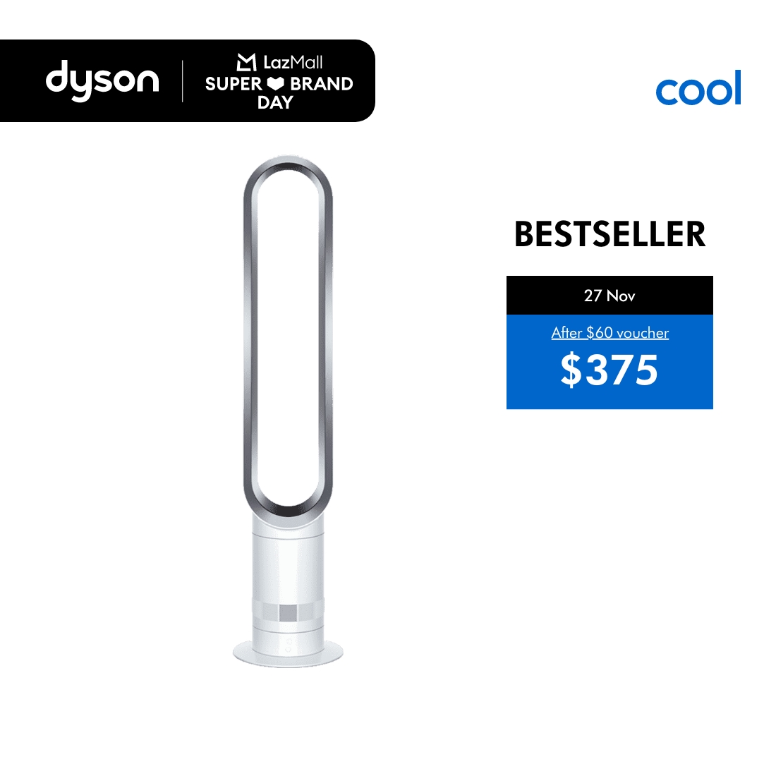 dyson cool AM07 tower fan 新品未使用 Dyson Cool ™ Tower Fan AM07 (White/Silver) Remote Control For