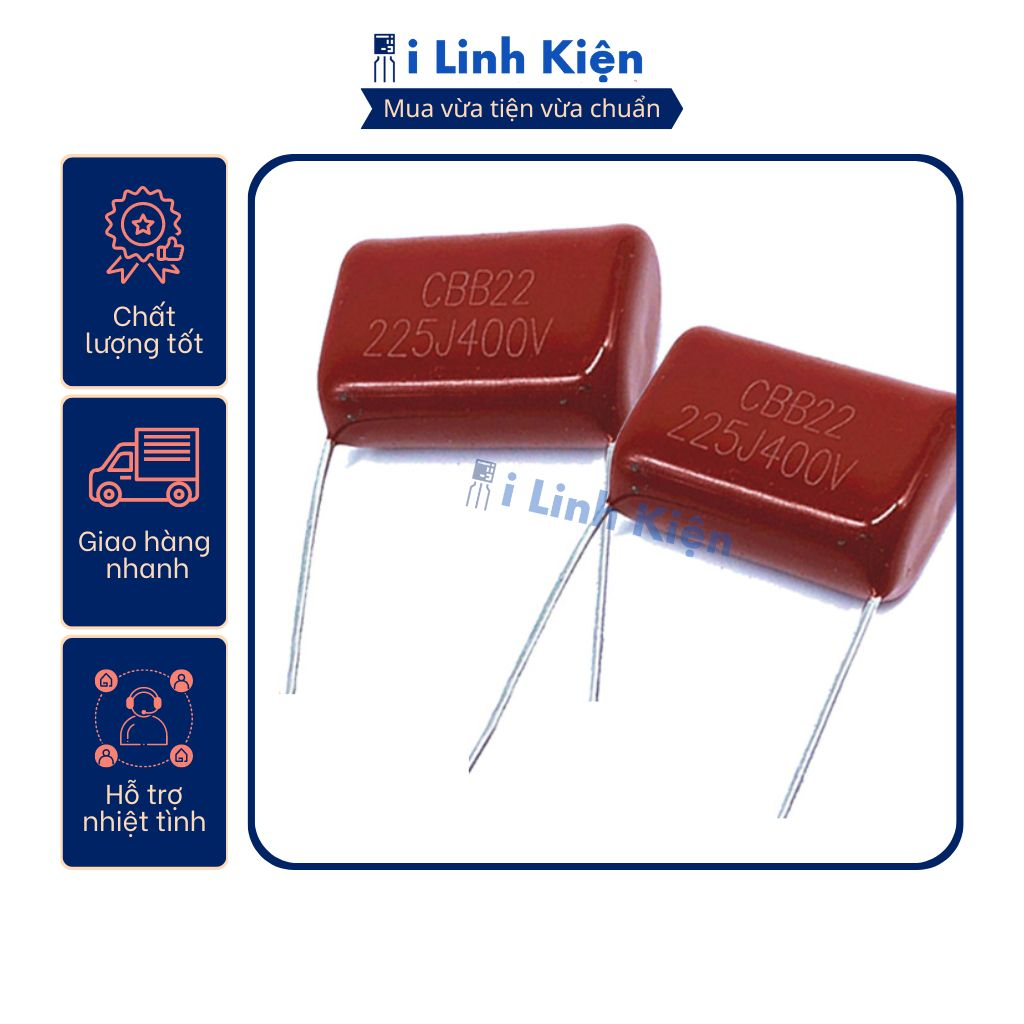 Tụ cbb 400v 225j 2.2uf 25mm chất lượng cao.