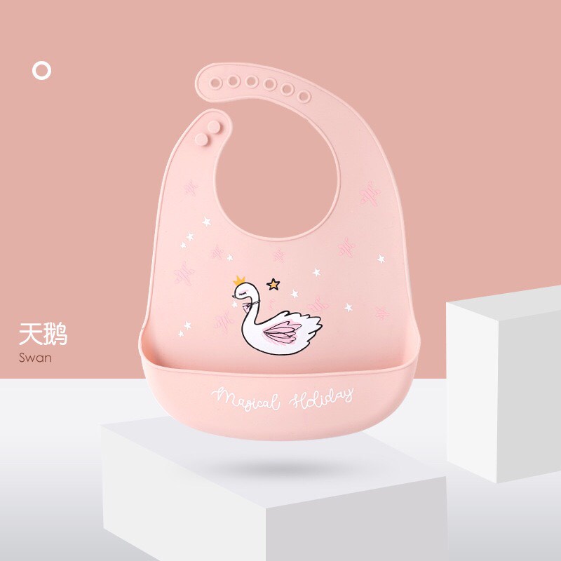 Yếm ăn dặm silicone 3D có máng hứng Muslin Tree