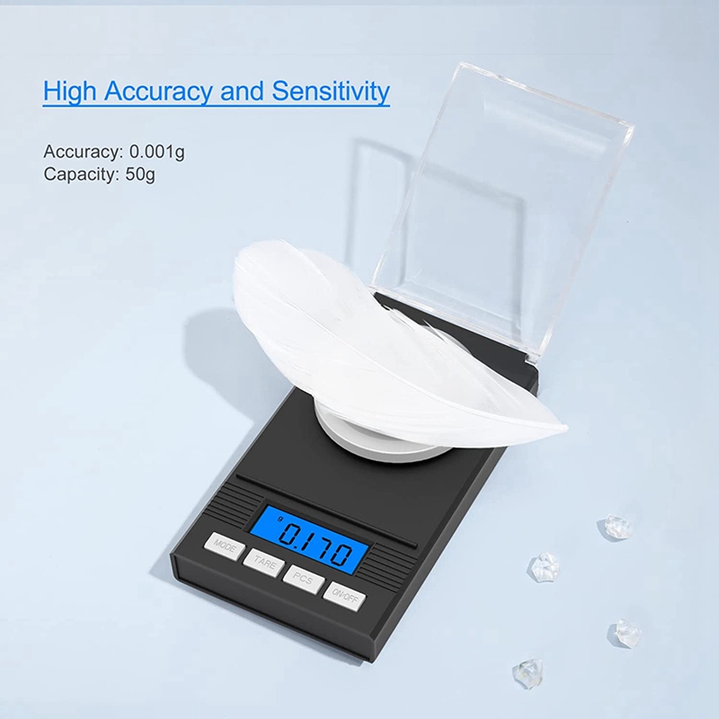 Precision Scale 0.001G x 50G, Weight Milligrams Scale, Kitchen Digital Scale, Pocket Scale, Tare Function