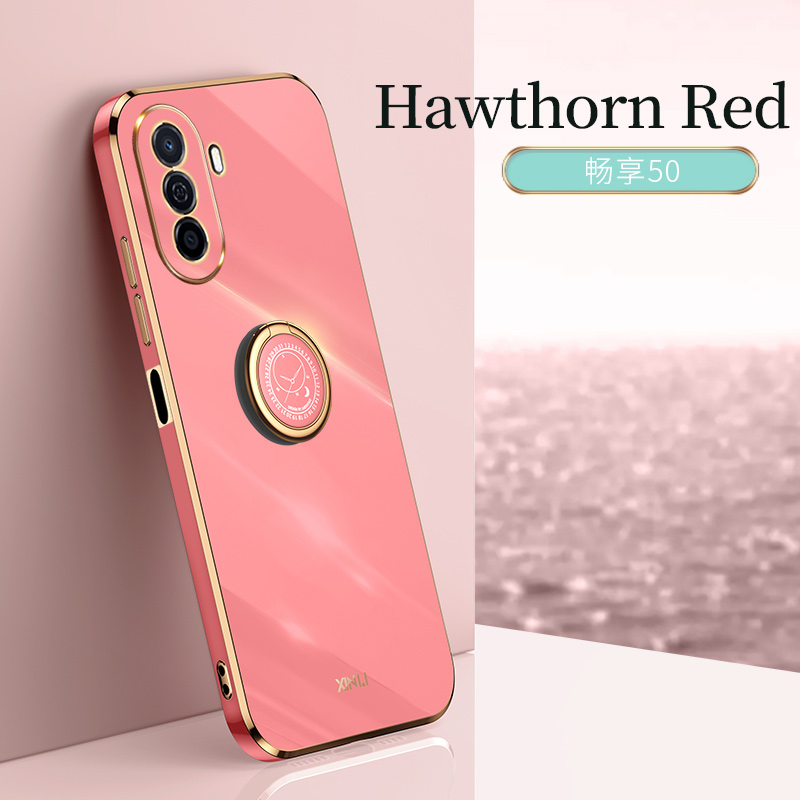 COD Plating Silicone Phone FOR Huawei Nova Y70 Pro Case Huawei Nova Y70 Deluxe Fall Protection with Metal Ring Holder