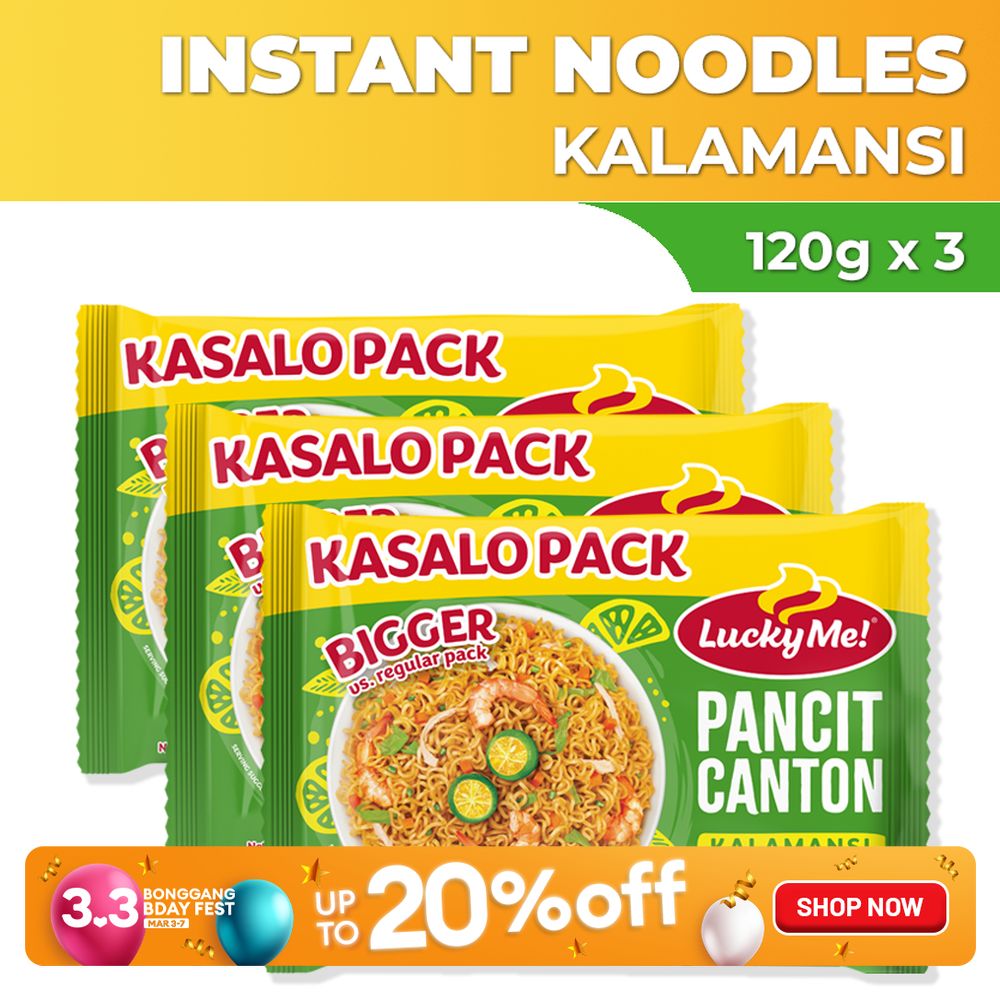 Lucky Me! Pancit Canton Instant Noodles Kalamansi Kasalo Pack 120g x 3 ...