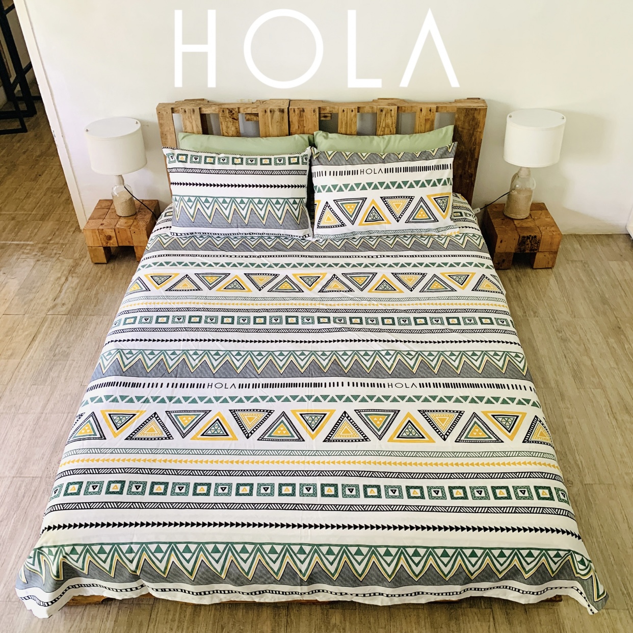 HOLA BOHO Beddings MOUNTAIN Bohemian Fitted Bedsheet Pillowcase 100 Cotton Lazada PH