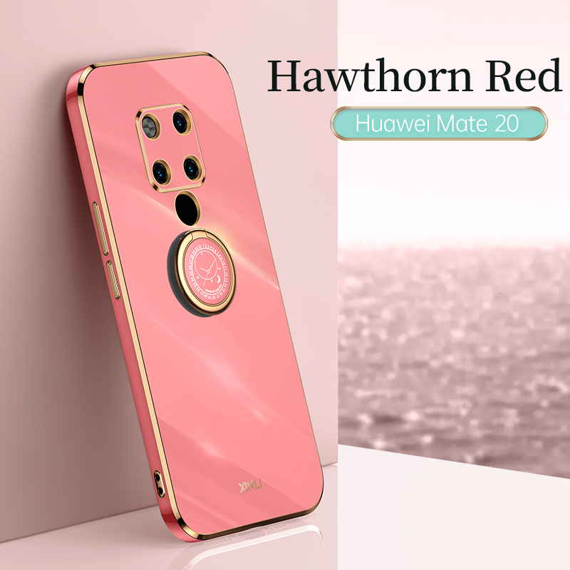 COD Plating Silicone Phone FOR Huawei Mate 20 - Mate 20X Case Huawei Mate 20 PRO Deluxe Fall Protection with Metal Ring Holder