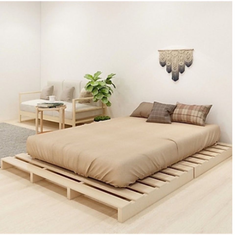 Giường ngủ 1m6 x 2m cao 10 cm xếp gọn gỗ thông mỹ nhập khẩu thumbnail