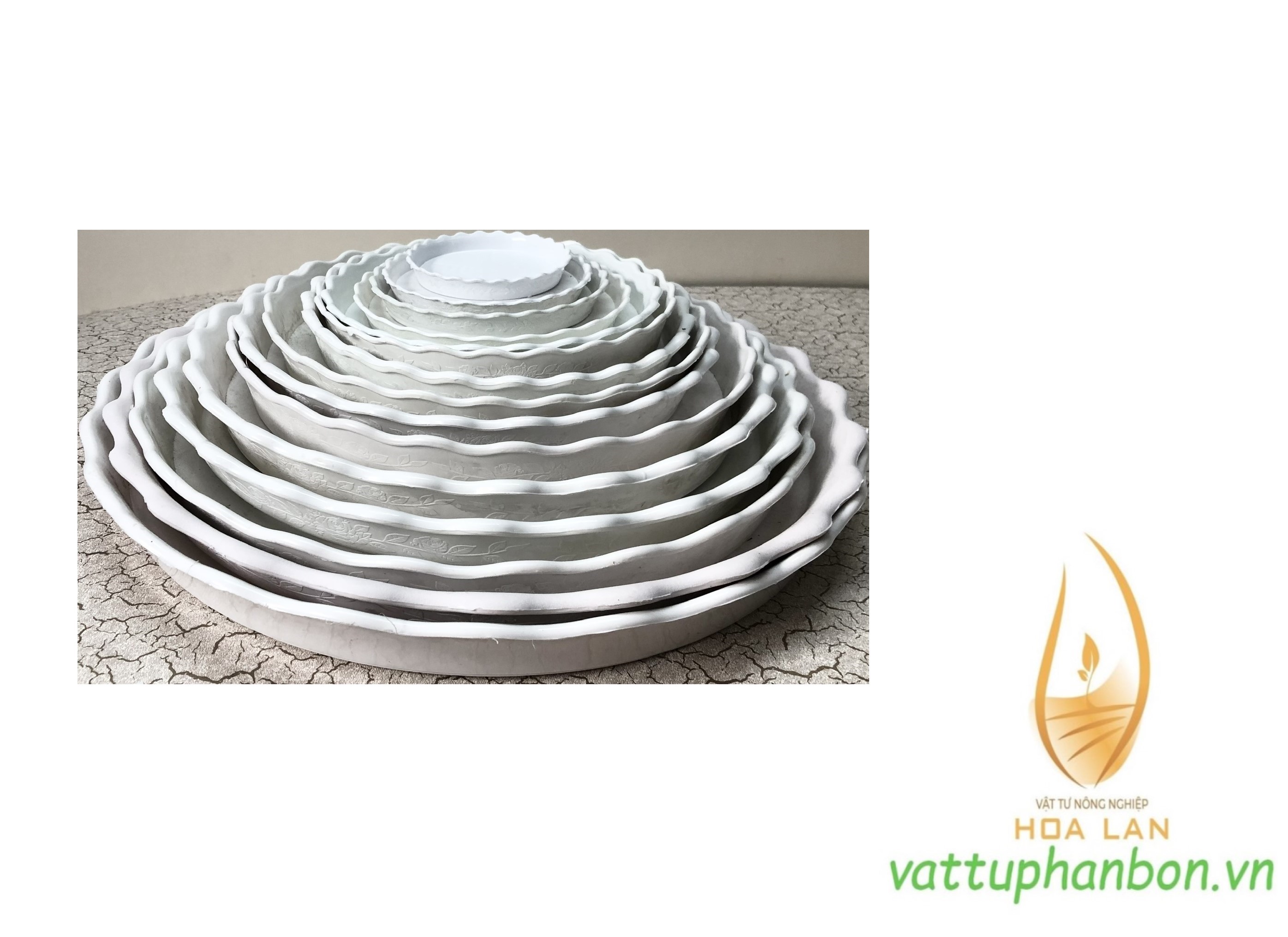 Đĩa lót chậu tròn khía Phi 8,5cm - #041C#