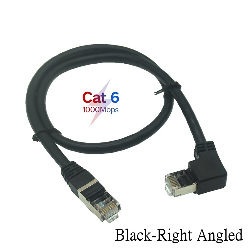 Cat6 round ethernet cat 6 lan cable rj 45 network patch cord right angle 90 degree for laptop router rj45 internet cable white