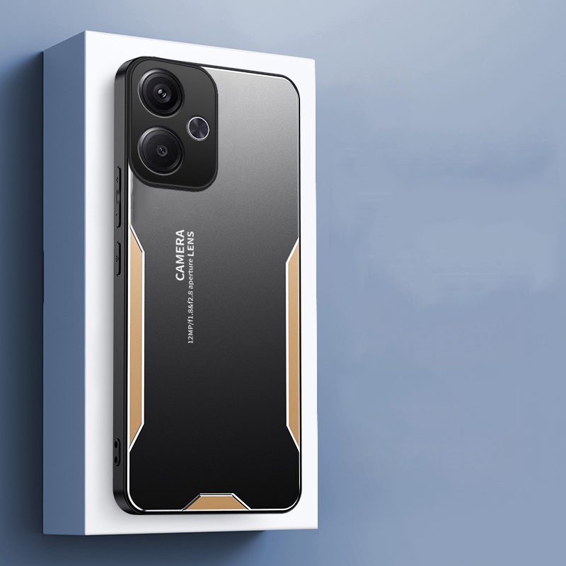 For Xiaomi Poco M6 Case Alunum Metal Matte Cover Soft Silicone Frame Camera Protection For Xiaomi Poco M6 4G Back Cover Phone Cases.