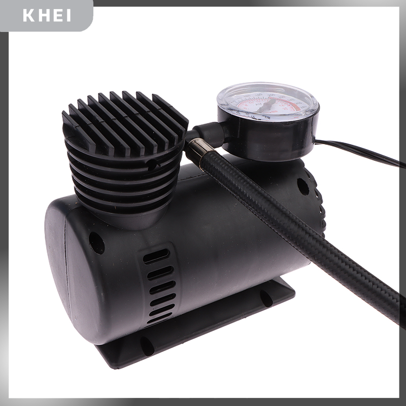 KHEI Xách tay 12V 300PSI Mini Máy nén khí bơm lốp lốp Inflator 15lpm nhanh chóng thổi phồng xe lốp Inflator Tự động bơm Bộ