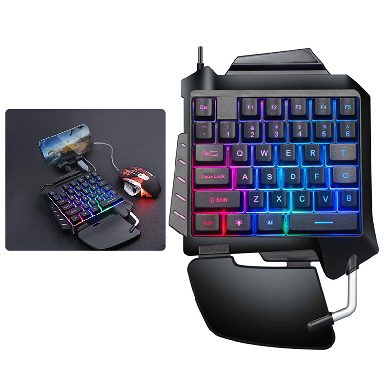 One-handed Mechanical Gaming Keyboard RGB backlit handheld mini gaming keyboard