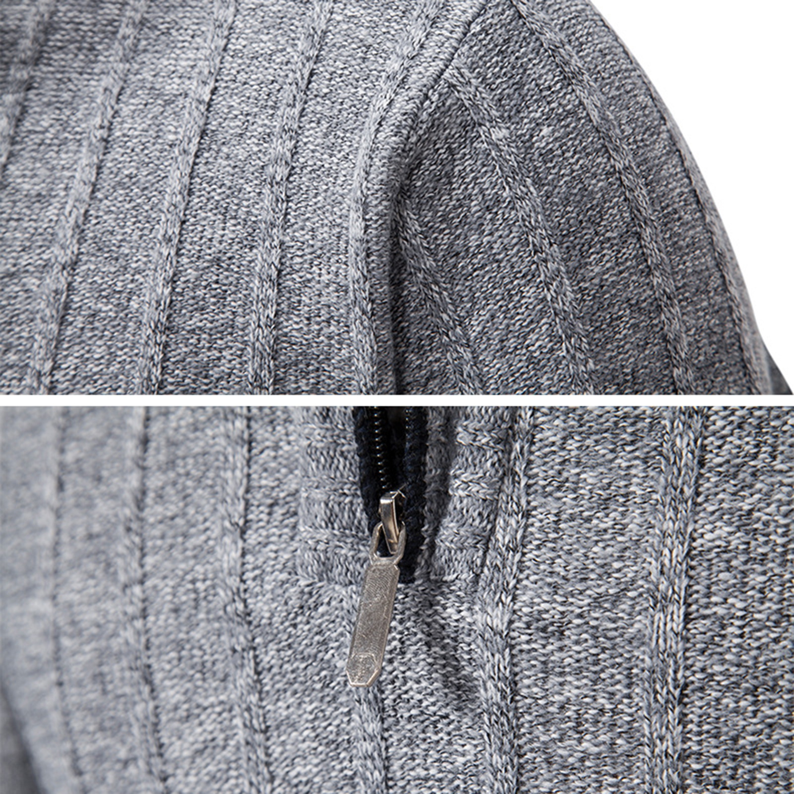 FCO MALL Gemütlicher Polyester-Pullover für Herren, einfarbiger Pullover, Herren-Winterpullover mit Reißverschluss-Design und dicker Wärme, Perfect387_voghion.com