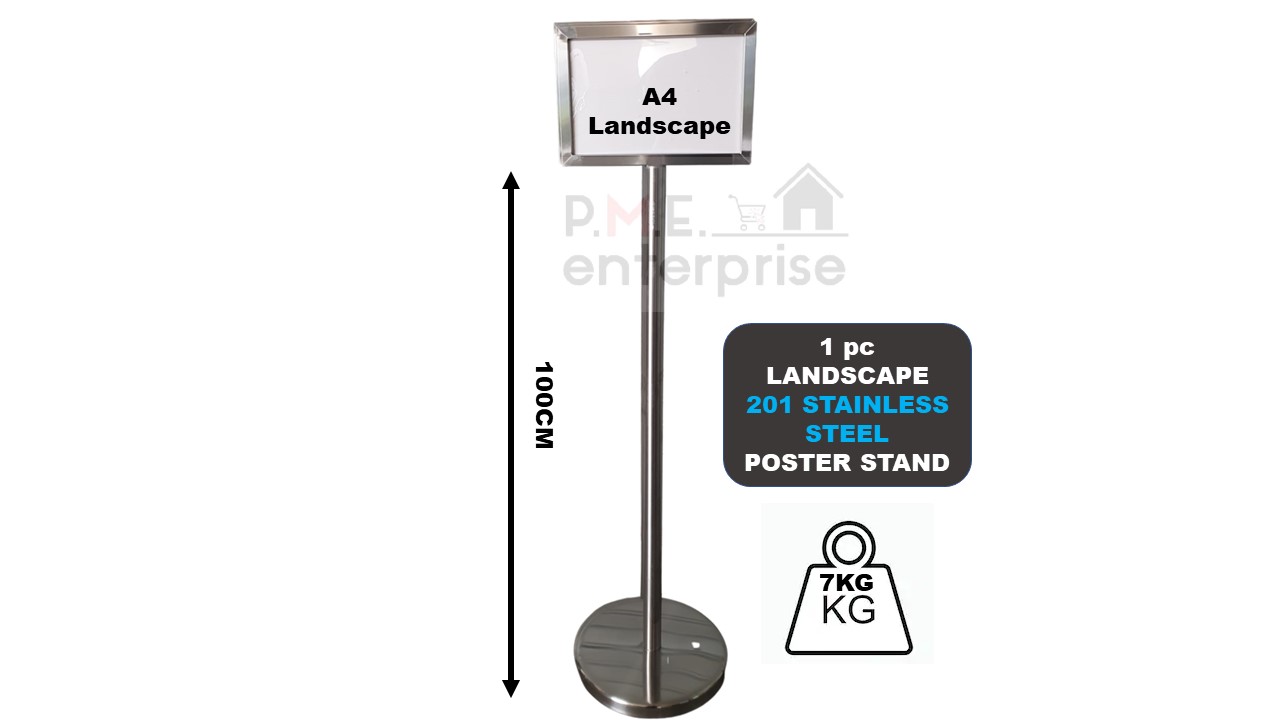 A3 | A4 Poster Stand | Stainless steel display Stand | Signage stand ...