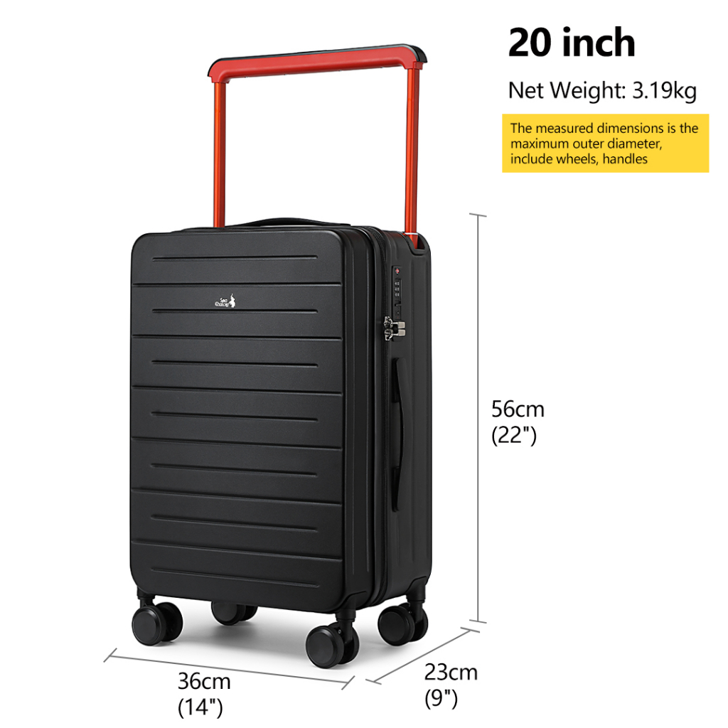 Standard 20 Inch Suitcase Size Wanderlite 3pc Luggage Trolley