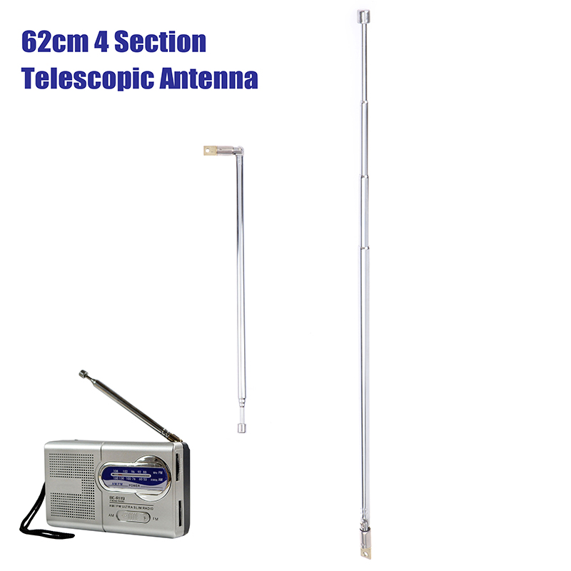 62cm 4 Section Metal Full-Channel Am Fm Radio Telescopic Antenna 360 ...