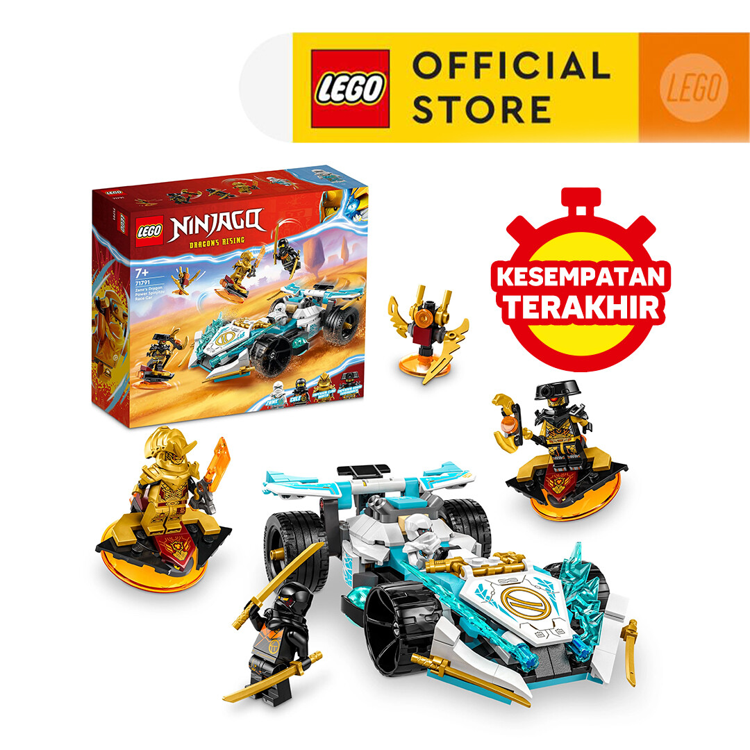 LEGO NINJAGO 71791 Zane’s Dragon Power Spinjitzu Racing Car Building Toy  Set (307 Pieces) Ninja Toys (7 Tahun+)