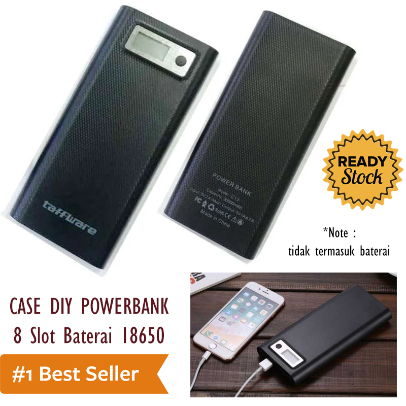 Diy Power Bank Case Usb Type C Dual Output Lcd Tipe Baterai 18650 8