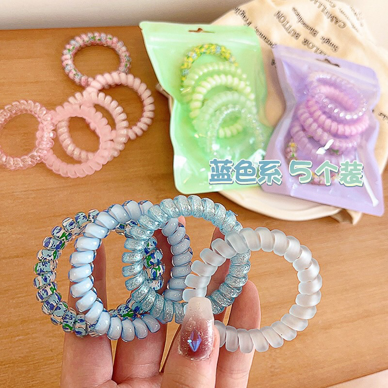 Túi 6 dây lò xo cột tóc tone màu pastel xinh xắn