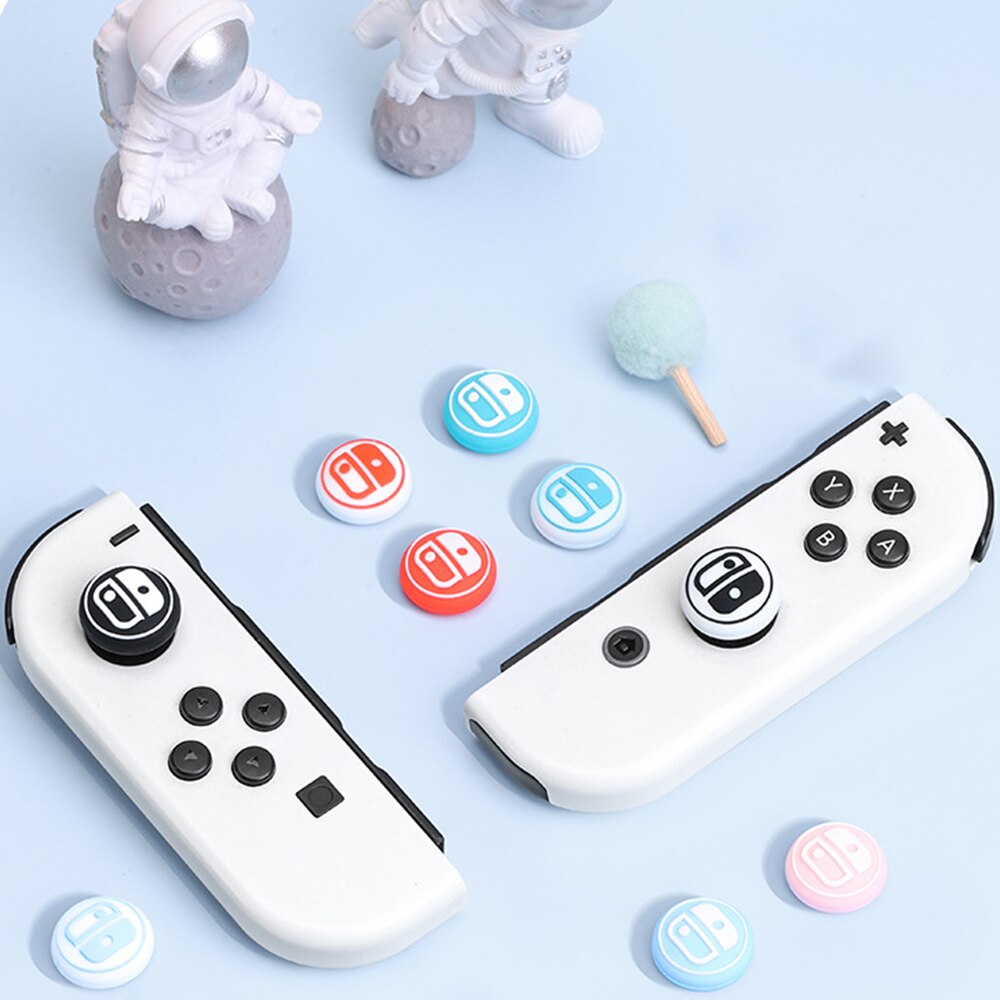 4Pcs Silicone Thumb Stick Grip Caps Compatible With Nintendo Switch/Switch Lite/Switch OLED Joy-Con Joystick Protective Cover