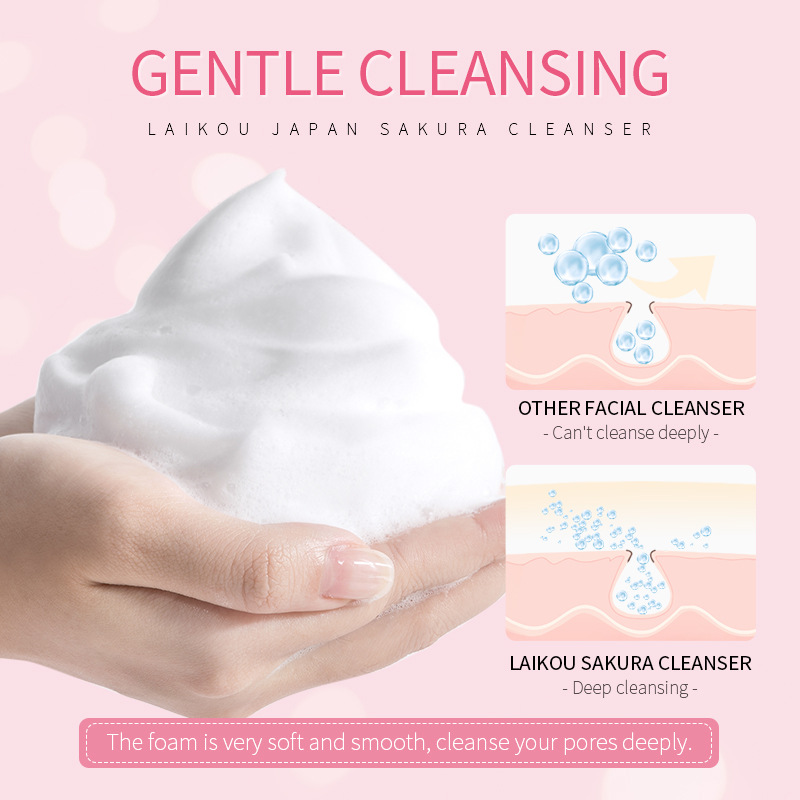 LAlKOU Japan Sakura Gentle Cleansing Facial Cleanser Shrink Pores Deep ...