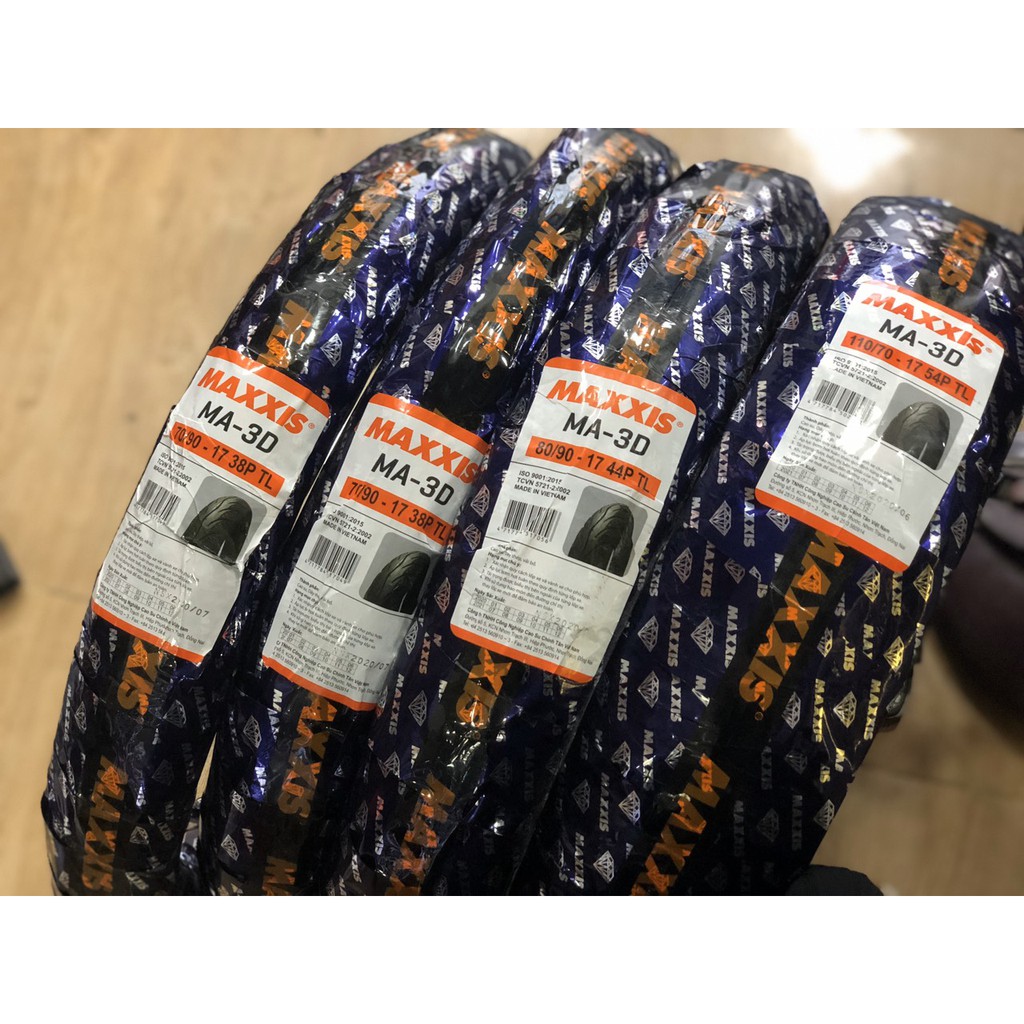 Cặp vỏ maxxis 70 - 80/90-17 gai 3d kim cương " không ruột " cho xe số size 17