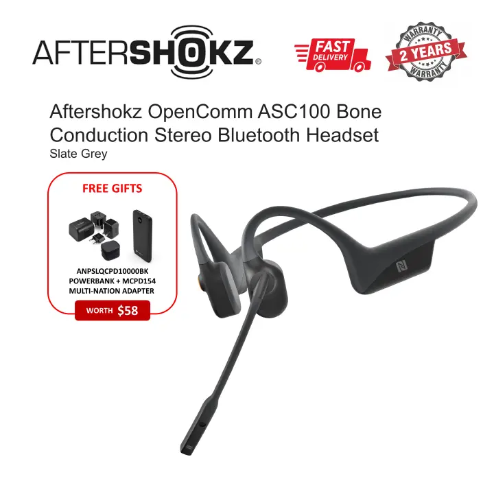 aftershokz opencomm bone conduction bluetooth headset