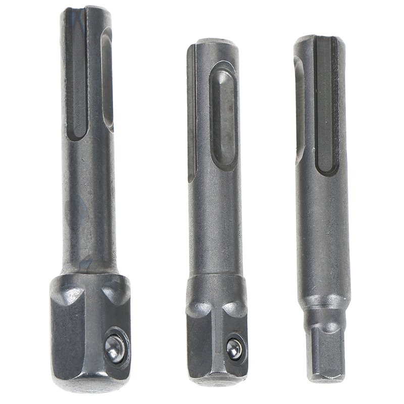 3pcs sds socket driver set drill bit adaptor 3/8 1/4 1/2" hex shank converter