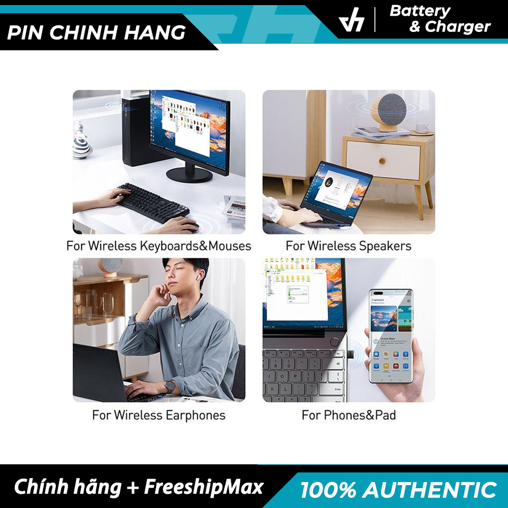 USB Bluetooth 5.0 tốc độ cao Baseus BA04 Bluetooth Receiver