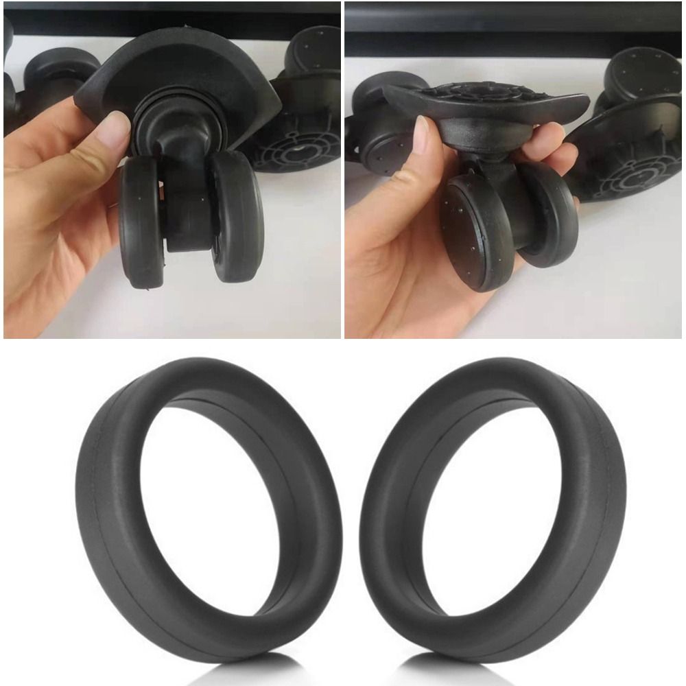 2Pcs Luggage Wheel Rubber Ring Silicone Stretchable Thick Flat Wheel Hoops Durable Flexible Elastic Tightle Diameter 35 mm