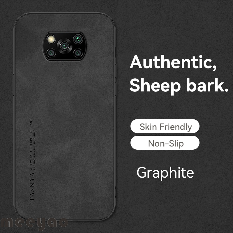 Case Xiaomi POCO X3NFC X3Pro Soft Leather Phone Case Authentic Camera Protection Luxury Sheep Bark Cover For M2007J20CG M2007J20CT M2102J20SG M2102J20SI Xiomi POCO X3 NFC X3 Pro