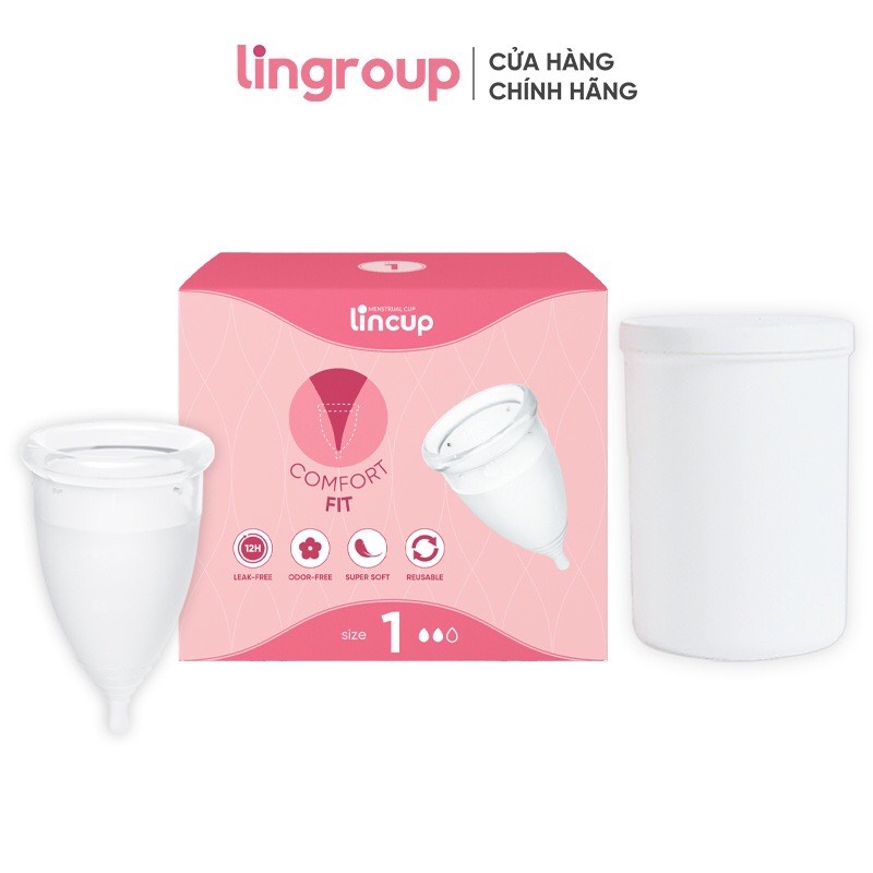 Bộ Cốc nguyệt san Lincup chính hãng từ Mỹ 100% silicone y tế Platinum LSR kháng khuẩn (Lincup 0, Lincup 1, Lincup 2 kèm Full quà tặng)