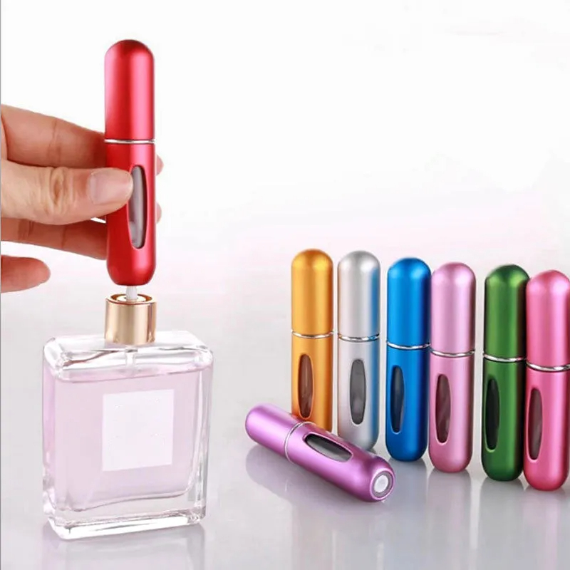 5ml Perfume Atomizer Portable Liquid Container For Cosmetics Traveling Mini  Aluminum Spray Alcochol Empty Refillable Bottle