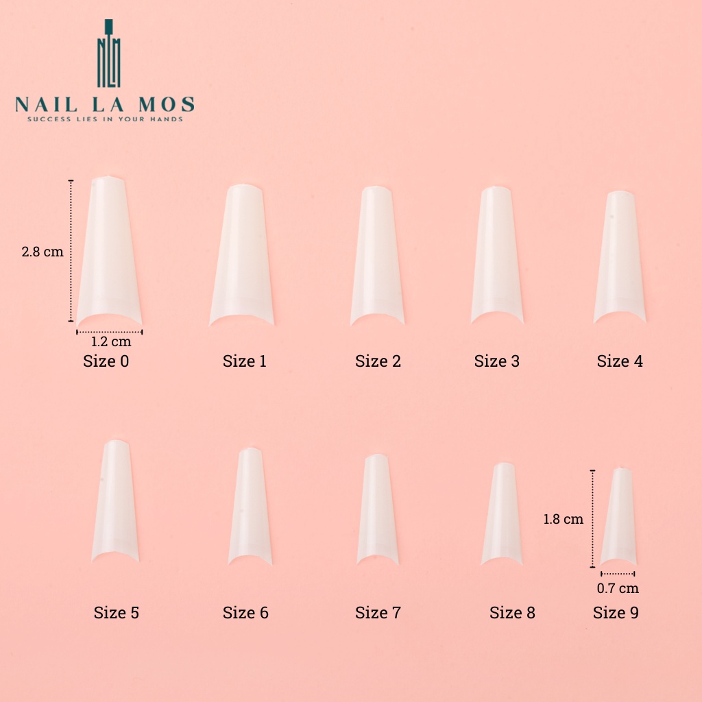 Móng tip Hàn, móng nối hàn không khấc, túi 500 móng đắp gel, đắp bột