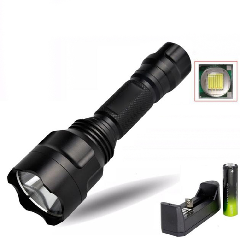Rechargeable 5000lm c8 q5 18650 led flashlight high brightness 5 modes torch