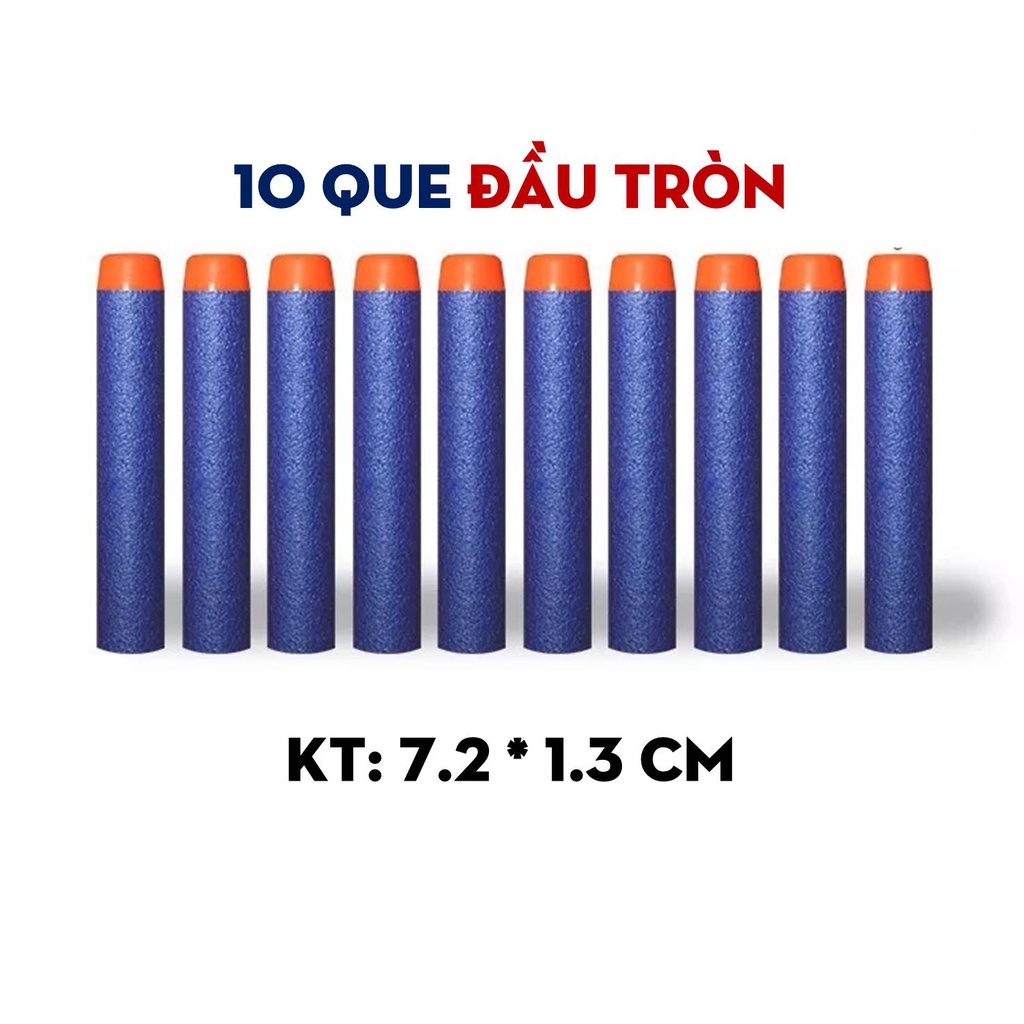Sp bộ 10 que xốp dài 7.2 x 1.3 cm dành cho đồ chơi nerf
