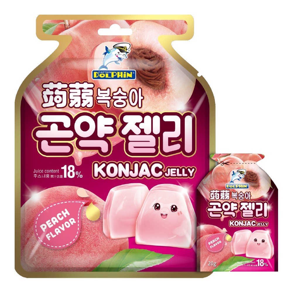 Captain Dolphin Konjac Jelly Korean Fruity Snack 15pcs 20g - Mango ...