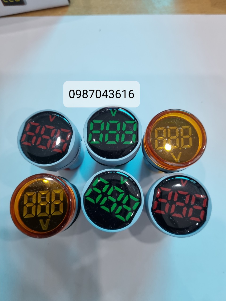 Đèn báo vôn đèn báo hiển thị điện áp phi 22mm