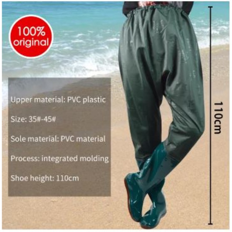 Onetech Ultralight Waterproof PVC Rubber Wading Pants Underwater Non-slip  High Tube Rain Boots Outdoor Fishing Hunting